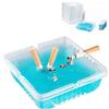 BBRGIRL Posacenere usa e getta per sigarette all'aperto, senza fumo, per interni, portatile, antivento, confezione da 30 posacenere usa e getta con sabbia (blu)