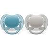 AVENT Philips Ciuccio Avent ultra soft - 2 ciucci morbidi e flessibili per bambini di età compresa tra 6 e 18 mesi, senza BPA, con custodia da trasporto per sterilizzatore modello SCF091/17
