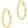 Carissima Orecchini creoli twist 25 mm da donna in oro giallo 9 ct