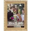 Victor Cornice Vintage Rubens in 15x21 cm (A5) Oro Verde - Striscia: 30x20mm - Vero Vetro - Barocca - Antica - Cornice 15x21 Oro