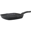 Sitram 716436 - Padella in alluminio forgiato, 24 x 24 cm, serie Granite, rivestimento interno antiaderente effetto pietra senza PFOA, griglia per carne tutti i fuochi, inclusa induzione