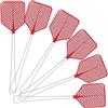 LifeChic Battimosche Manuale 43 cm - Manico in Ferro, Paletta Flessibile in Plastica Rossa - Scacciamosche per Interni ed Esterni - Contro Mosche, Zanzare e Insetti Volanti - Confezione da 6 pezzi
