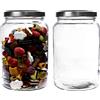 mikken Set di 2 barattoli da 1,7 litri con tappo a vite, barattolo di vetro con etichette (argento)