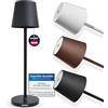 charlique® Dinner Light - Lampada LED da tavolo ricaricabile tramite USB in nero - Lampada Nomade Touch Wireless con dimmer - potente batteria - anche per esterno