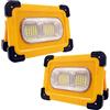 SOLIKU Faro Luce LED Solare Portatile 80W, Lampada da Lavoro Ricaricabile con Cavo USB,Faretto LED 4 Modalità Luce di Emergenza Esterna con la Funzione di Power Bank per Campeggio,Viaggio (2 Pacchi)