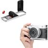 JJC Impugnatura metallica JJC con pulsante di scatto compatibile con Fujifilm X-E5, sgancio rapido Arca, impugnatura 1/4-20 con Peak Design Capture Camera Clip V3, slot per scheda SD integrato, argento