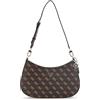 GUESS Noelle II Top Zip Shoulder Bag Brown Logo