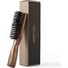 BESTOOL Spazzola per capelli con setole di cinghiale da uomo, setole rigide, manico naturale in noce nero, spazzola per barba e baffi