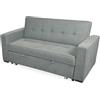Somnia Descanso - Divano letto a 2 posti modello Volga, design moderno ed elegante | pratico e funzionale, con braccioli, grigio