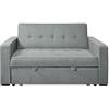 amuéblate online Divano letto a 2 posti, modello Lite, design moderno, pratico, comodo e funzionale, con braccioli, legno, cemento, 167 cm (lunghezza) x 90 cm (profondità) x 96,5 cm (altezza)