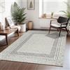 Livabliss Monaco Tappeto Salotto Moderno per Casa, Sala da Pranzo e Cucina Tappeto Geometrico Astratti Neutri Aztechi Stile Boho, leggera da Pulire, Ampio 200x275cm, Grigio, Nero e Crema