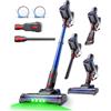 VersLife Z8 Aspirapolvere Senza Fili 40KPa, Scopa Elettrica Leggera con Filtro HEPA, Luce LED Verde, Autonomia 45 Min, Design Autoportante, per Pavimenti Duri, Tappeti e Peli di Animali