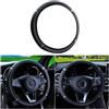 CGEAMDY coprivolante per auto impermeabile, coprivolante in pelle elastica, volante antiscivolo per veicoli, accessori universali per volante 37-38 cm (Nero)