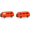 herpa MiniKit VW T3 Bus, rosso/arancione brillante, 2 pezzi, scala 1:87, pezzo da collezione, kit per modellismo, plastica Modello in miniatura, 013093-006