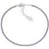 Amen Bracciale da Donna Bracciale in Argento 925 con zirconi Viola di Colore rodio, Lunghezza Pari a 17 + 3,5 cm, diamentro di 1 mm. La referenza è: BT1BVI17