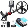 SUNPOW Metal Detector Professionale Ricaricabile per Adulti - Batteria 2500 mAh (35 h) - Metal Detector Impermeabile Oro IP68 con Bobina Double-D 25 cm, 4 modalità, Struttura Robusta - OTMD15
