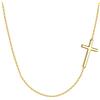 EVER FAITH Collana donna Argento 925 Matrimonio Sposa Croce religiosa classica colore oro