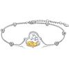 LONAGO Bracciale Leone Argento 925 Leone Carino con Albero Della Vita Bracciale Gioielli per Donna