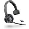 Poly - Voyager 4310 UC Wireless Headset (Plantronics) - Cuffie monoauricolari - Si collegano a PC/Mac con l'adattatore Bluetooth USB-A e a telefoni cellulari tramite Bluetooth