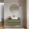 DEGHI Mobile bagno sospeso 100x50 cm 2 cassetti verde nordico con top e specchio - Edgard