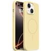 Mixroom - Custodia Cover Case per iPhone 14 Plus/iPhone 15 Plus in Tpu silicone liquido morbido compatibile con MagSafe con cerchio magnetico integrato Giallo C09