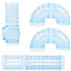Shiwaki Set da 4 Pezzi Tubi per Criceti - Tunnel e Gabbia per Accessori per Topi e Altri Piccoli Animali Domestici (Blu)