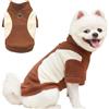 Yoolhamy Vestiti per cani di piccola taglia, maglione invernale in pile caldo con anello a D, morbido cappotto per chihuahua, schnauzer, shih tzu, yorkie, bulldog francese (marrone, L)