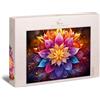 Ulmer Puzzleschmiede - Puzzle da 1000 Pezzi Neon Mandala - Design Floreale - Colori e Contrasti Adatti - Qualità Made in Germany