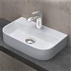 doporro Lavabo da Appoggio Lavabo Bagno Sospeso in Ceramica Bianco Lucido 38x23,5x8 cm Lavandino Bagno con Foro per Rubinetto e Rivestimento Nano Brüssel003