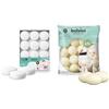 Bolsius Bundle of Bolsius - Candele galleggianti Maxi - Bianco - 12 pezzi in una scatola - Ø 7,6 cm - Tempo di combustione 8 ore + Bolsius - Candele galleggianti Avorio - 20 Pezzi - Durata: fino a 4,5 ore