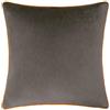 furn. Fodera per cuscino Meridian - Fodera decorativa di lusso in velluto con bordino a contrasto (Moka/Zucca - 45x45cm)