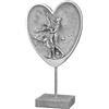 Casablanca modernes Design Scultura decorativa Casablanca Figurina Coppia danzante in un cuore in resina - Accessorio e decorazione - Regalo Matrimonio Compleanno - Colore: Argento con glitter - Altezza 30 cm