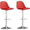 Generic Set di 2 sgabelli da bar girevoli moderni in pelle PU con schienale regolabile in altezza, sedie da cucina a isola (rosso)