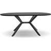 FRANKYSTAR Marui - Tavolo da pranzo ovale in legno e metallo con piede centrale Ashi 150x90 cm - nero opaco