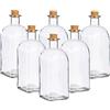 COSE DA CASA 6 Bottiglie piccole di vetro 750 ml tappo sughero da decorare liquori aromi salse condimenti Bomboniere per Alcol, Grappa, Whisky, Shots