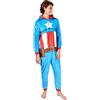 Marvel Onesie per Uomo Captain America Blu Large