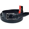 Pierre Cardin Cintura Regolabile Uomo Vera Pelle Liscia Cuciture Laterali Fibbia NICKEL FREE Colore Nero (120 Taglia 50-52)