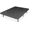 Somnia Descanso - Base rivestita 3D extra resistente con grande stabilità e 5 barre trasversali + 6 gambe metalliche filettate da 25 cm, 90 x 200, grigio scuro