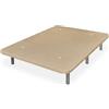 Somnia Descanso - Base rivestita 3D extra resistente con grande stabilità e 5 barre trasversali + 6 gambe metalliche filettate da 25 cm, 105 x 200, beige