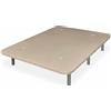 Homey - Base imbottita 3D rinforzata, grande stabilità con 5 barre trasversali e 6 gambe metalliche filettate da 27 cm, 135 x 190, beige