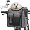 DAISTERN Cestino da Bici Anteriore per Cani Gatti fino a 10KG con Supporto L Ultra-Resistente Φ55mm, Zaino per Animali Domestici con Cerniera SBS, Finestre in Rete Traspirante, Cuscino Impermeabile