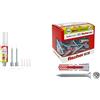 Fischer FILL & FIX Ripara fori Tasselli e Fissaggi su Muro e Legno, Siringa Colla di Montaggio, Include 4 Tasselli a Rete, 51098 & 50 Tasselli Duopower con Vite, 6 x 30 mm