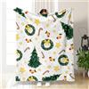 Mateju Coperta Pile di Natale Matrimoniale Singolo Calda Coperta Natalizia, Coperta Divano Natalizia, Coperta Pile Natalizia Morbida e Calda per Divano, Ufficio (Albero Natale,130x150cm)