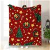 Mateju Coperta Pile di Natale Matrimoniale Singolo Calda Coperta Natalizia, Coperta Divano Natalizia, Coperta Pile Natalizia Morbida e Calda per Divano, Ufficio (Rosso,130x150cm)