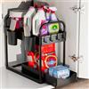 GEMWON Organizer Sottolavello Cucina 2 Livelli, Organizer Sottolavello Portaoggetti Ripiano Organizzatore per Lavello con Ganci e Tazza appesa, Organizer Cassetti per Cucina Bagno, Nero Confezione da 1