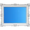 LIGUORO SHOP Specchio Specchiera Con Cornice Rettangolare In Stile Barocco Finto Vintage Shabby Chic cm 86x67 (Bianco/Argento)