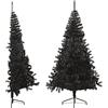vidaXL Albero di Natale Artificiale a metà con Base Nero 210 cm PVC