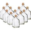 COSE DA CASA 12 Bottiglie piccole di vetro 250 ml tappo sughero da decorare liquori aromi salse condimenti Bomboniere per Alcol, Grappa, Whisky, Shots