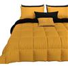 PETTI Artigiani Italiani - Trapunta Singola Invernale, Piumone Singolo, Tinta Unita Double Face Giallo Nero 100% Made in Italy