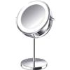Retoo Specchio cosmetico con illuminazione a LED, altezza 30 cm, specchio da trucco, trucco double face, pratico ingrandimento, specchio girevole per il trucco, specchio da tavolo per la casa